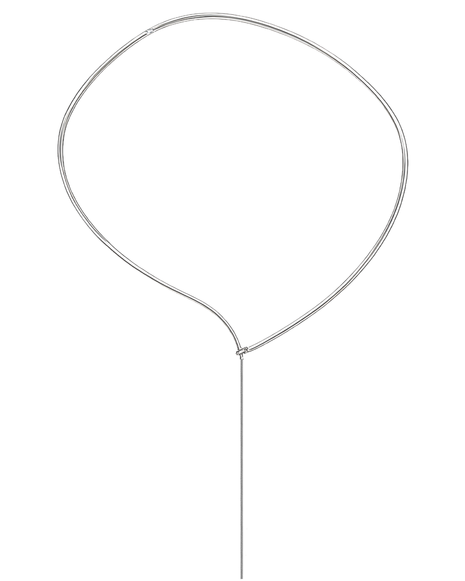 Lera Treyger x Anouk Yve sterling silver collar necklace with asymmetric balloon-shape and long chain drop