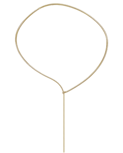 Lera Treyger x Anouk Yve necklace in 14k yellow gold, asymmetric balloon-shape collar with long chain drop