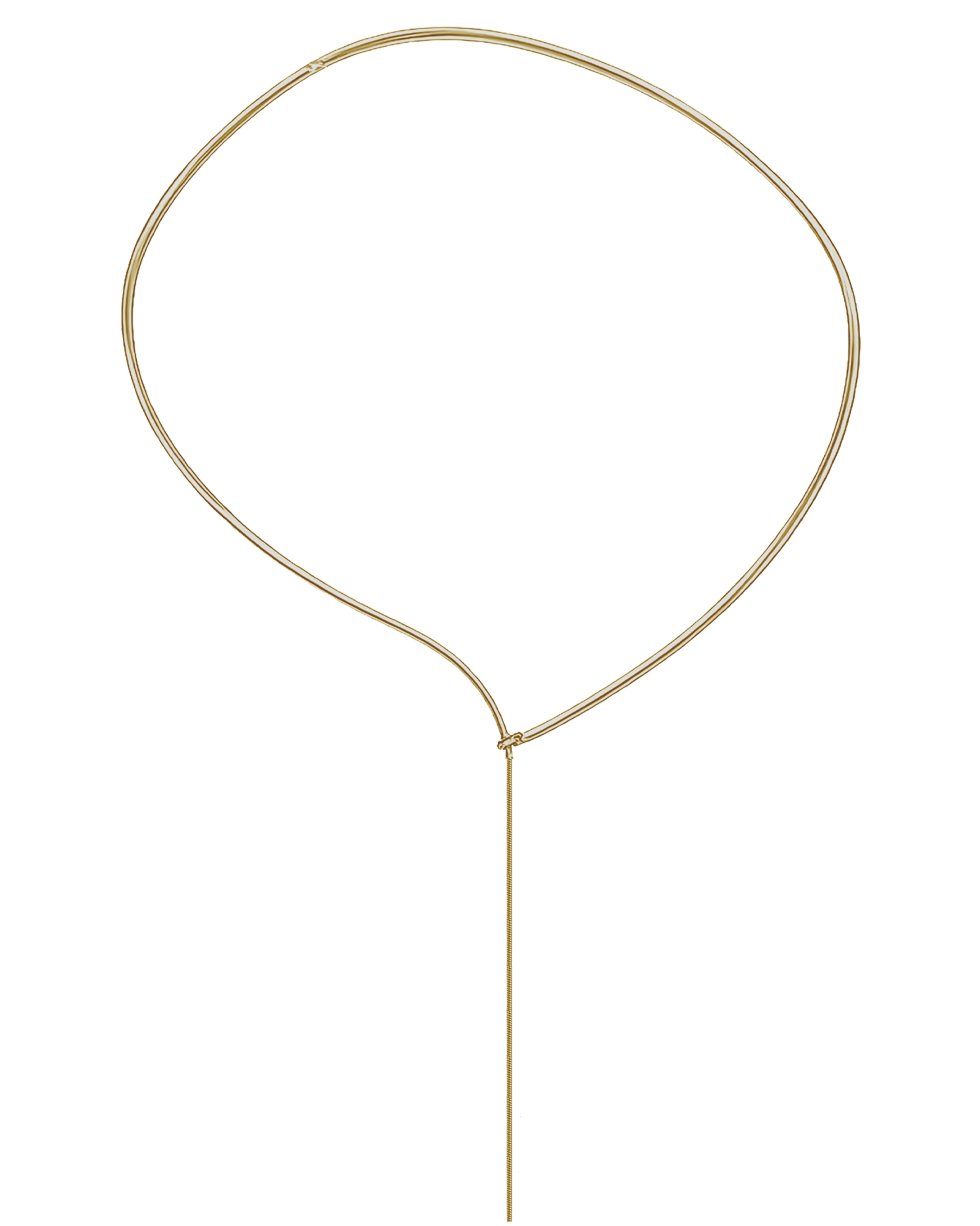 Lera Treyger x Anouk Yve necklace in 14k yellow gold, asymmetric balloon-shape collar with long chain drop