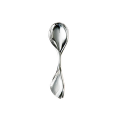 Lera Treyger x LOBBY Baby Spoon in 925 sterling silver - sculptural twisted form with two teardrop bowls, studio cutout