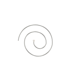 Lera Treyger Reisho earring in 925 sterling silver, open spiral hoop with single freshwater pearl at the inner curl