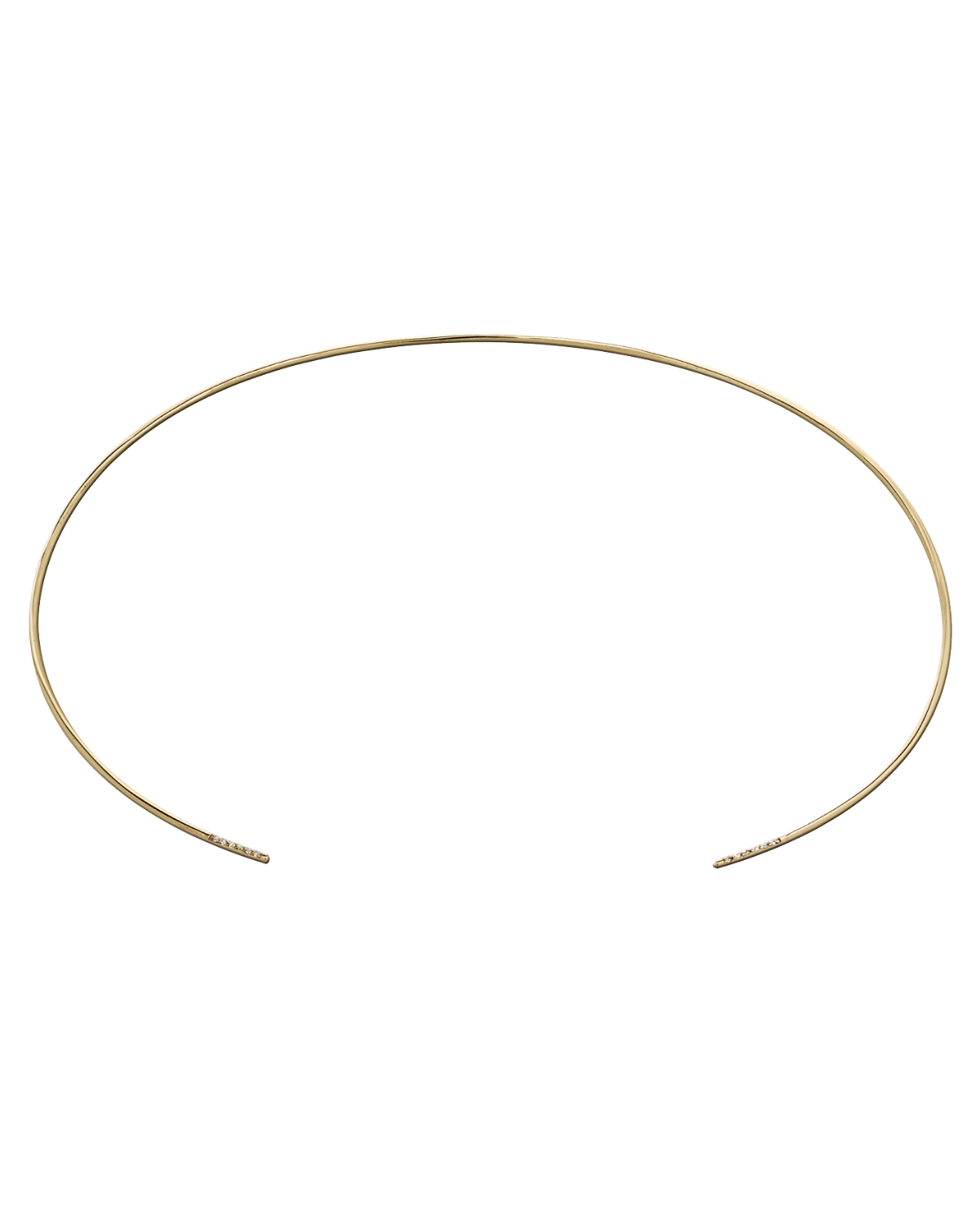 Lera Treyger Earth choker necklace in 14k yellow gold with pavé-diamond accents at both tips, 0.20ct, top-down studio