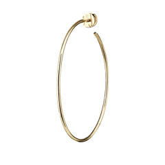 Lera Treyger Earth m earring in 14k yellow gold, thin medium-size hoop with screw-back post