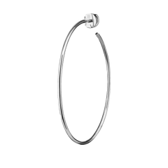 Earth m thin medium hoop earring by Lera Treyger in 14k white gold with screw-back post, clean studio cutout