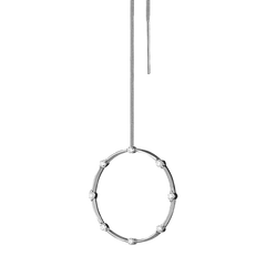 Lera Treyger Fire threader earring in 14k white gold, open circle set with eight diamonds 0.11ct, cropped studio