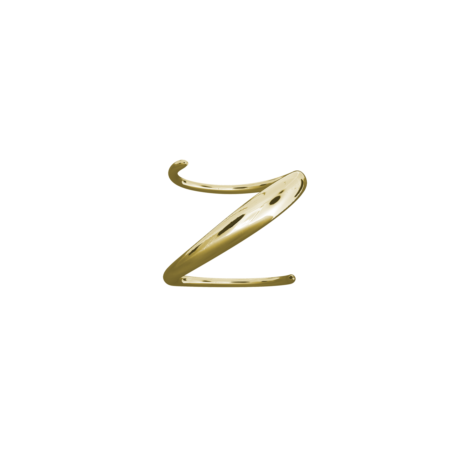 Lera Treyger Kaisho ring in 14k yellow gold, geometric Z-shaped band, studio shot on white