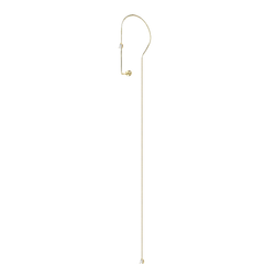 Lera Treyger MA 4 14k yellow gold ear cuff threader at full length, arched anchor and long snake chain with diamond