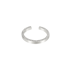 Lera Treyger N 14 ring in 14k white gold, diamond pavé open band, studio shot