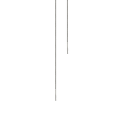 Lera Treyger N 21 threader earring in 14k white gold, fine snake chain with two bar ends
