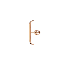 Lera Treyger N 2 bar earring in 14k rose gold, minimalist bracket shape with screw-back post, studio shot
