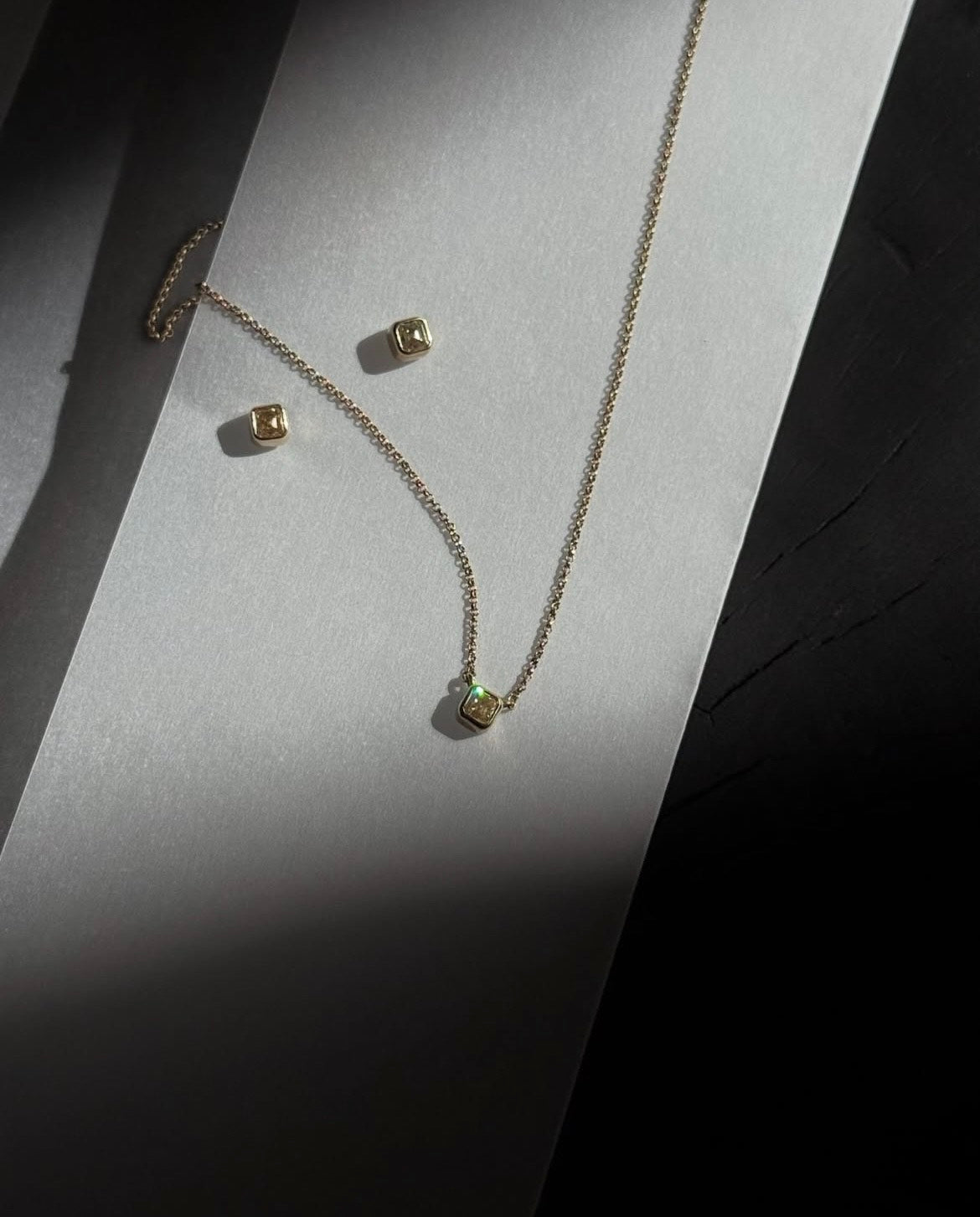 Asscher Diamond Pendant in 14k Gold, Satori | Lera Treyger