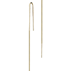 Lera Treyger Water threader earring in 14k yellow gold, U-hook with long snake chain, two-piece studio shot