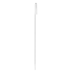 Lera Treyger Water 14k white gold threader earring full length, minimalist U-hook with long snake-chain drop