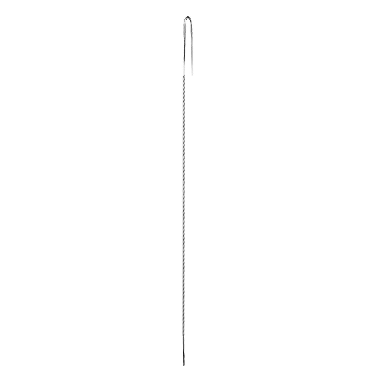 Lera Treyger Water 14k white gold threader earring full length, minimalist U-hook with long snake-chain drop