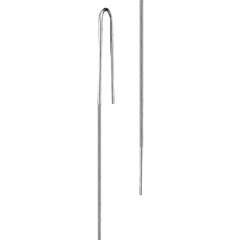 Lera Treyger Water threader earring in 14k white gold, U-hook with snake chain, two-piece studio crop